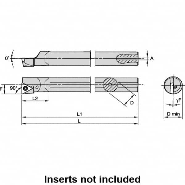 16mm Min Bore, 24.35mm Max Depth, Right Hand L-STFP Indexable Boring Bar MPN:3331123