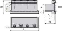 Tool Block Style A2TZN, 26mm Blade Height, 86mm OAL, 44mm OAH, Indexable Cutoff Blade Tool Block MPN:1878094