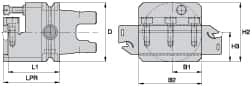 Tool Block Style KM63UT, 26mm Blade Height, 99.75mm OAL, 63mm OAH, Indexable Cutoff Blade Tool Block MPN:2265372