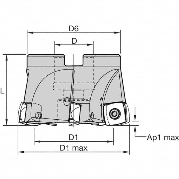 Indexable High-Feed Face Mill: 1