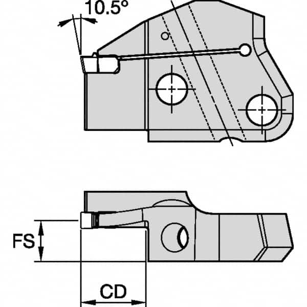 Left Hand Indexable Grooving Cartridge MPN:6079420