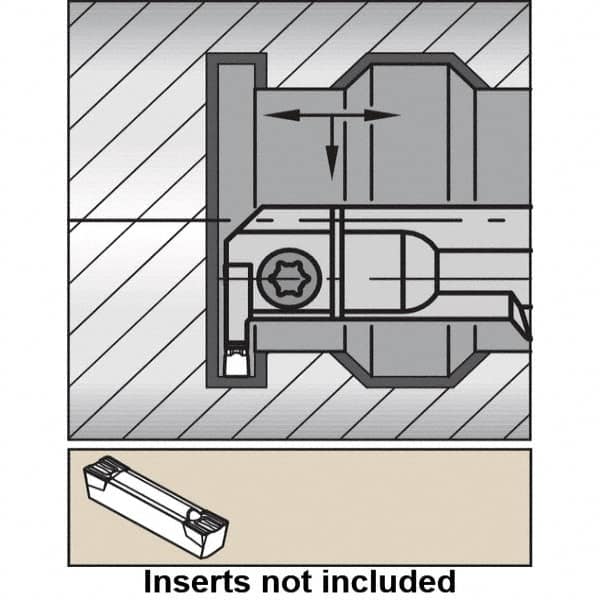 7mm Max Depth, 2mm Min Width, Internal Left Hand Indexable Grooving Toolholder MPN:2979192