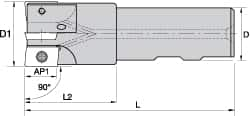 Indexable Square-Shoulder End Mill: KISR075AD1603, 3/4