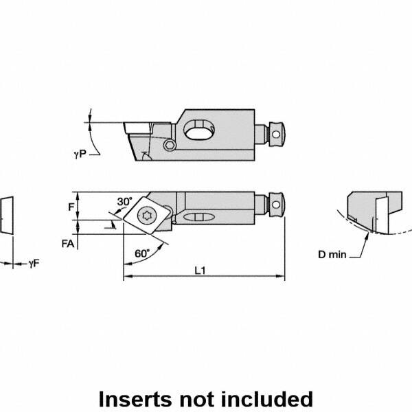 32mm OAL x 7mm OAW x 11mm OAH Left Hand Indexable Turning Cartridge MPN:1098736