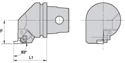 Size KM32, 40mm Head Length, 22mm Ctr to Cutting Edge, Left Hand Internal Modular Threading Cutting Unit Head MPN:1019413