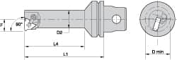 Size KM32, 50mm Head Length, 7mm Ctr to Cutting Edge, Right Hand Internal Modular Threading Cutting Unit Head MPN:1020454