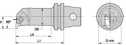 Size KM32, 60mm Head Length, 11mm Ctr to Cutting Edge, Right Hand Internal Modular Threading Cutting Unit Head MPN:1020727