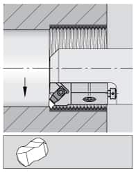 Indexable Threading Toolholder: Internal & External, Left Hand, 1 x 1