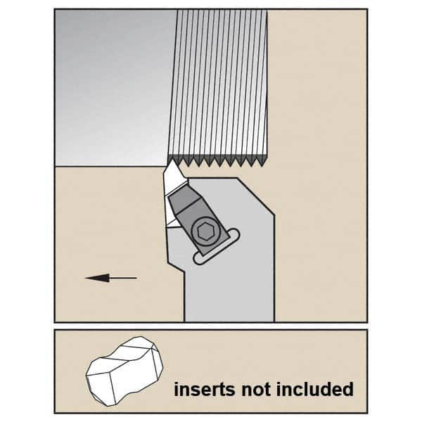 Indexable Threading Toolholder: External, Left Hand, 0.9843 x 0.9843