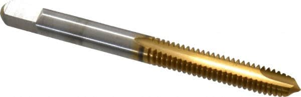 Spiral Point Tap: #12-24, UNC, 2 Flutes, Plug, 2B/3B, High Speed Steel, TiN Finish MPN:1544813