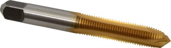 Spiral Point Tap: 3/8-24, UNF, 3 Flutes, Plug, 3B, High Speed Steel, TiN Finish MPN:1544855