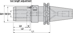 Hydraulic Tool Chuck: CAT40, Taper Shank, 9.53 mm Hole MPN:1605102