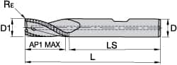 Corner Radius End Mill: 0.315