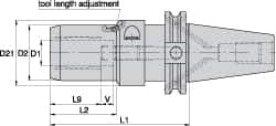 Hydraulic Tool Chuck: CAT40, Taper Shank, 14 mm Hole MPN:2079280