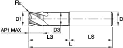 Corner Radius End Mill: 0.2362