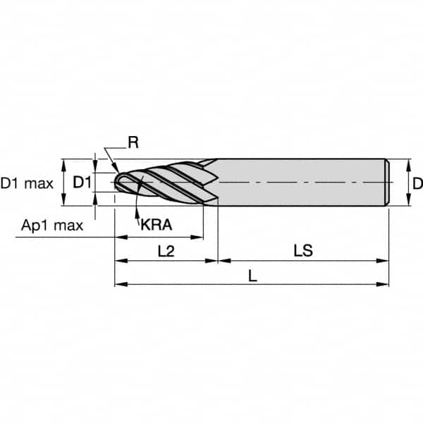 Tapered End Mill: 8 ° MPN:2627516