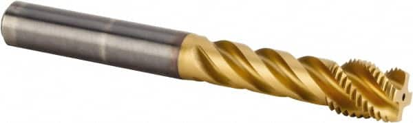 Spiral Flute Tap: M14x1.50 Metric Fine, 4 Flutes, Modified Bottoming, 6HX Class of Fit, Solid Carbide, TiAlN Coated MPN:3483074