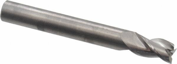 Square End Mill: 1/4'' Dia, 3/8'' LOC, 1/4'' Shank Dia, 2'' OAL, 3 Flutes, Solid Carbide MPN:3658815