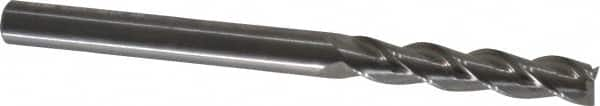 Square End Mill: 1/4'' Dia, 1-1/4'' LOC, 1/4'' Shank Dia, 3-1/4'' OAL, 3 Flutes, Solid Carbide MPN:3658819