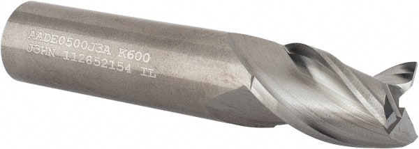 Square End Mill: 1/2'' Dia, 5/8'' LOC, 1/2'' Shank Dia, 2-1/2'' OAL, 3 Flutes, Solid Carbide MPN:3658830