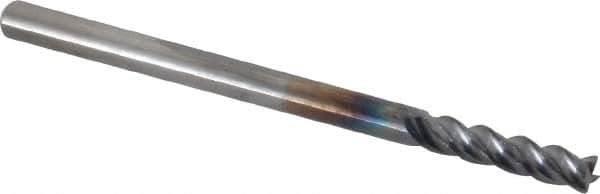 Square End Mill: 1/8'' Dia, 1/2'' LOC, 1/8'' Shank Dia, 2'' OAL, 4 Flutes, Solid Carbide MPN:4047697