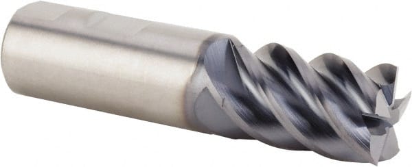 Square End Mill: 3/8'' Dia, 1/2'' LOC, 3/8'' Shank Dia, 2'' OAL, 5 Flutes, Solid Carbide MPN:4048632