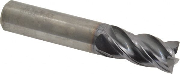 Square End Mill: 5/8'' Dia, 1-1/4'' LOC, 5/8'' Shank Dia, 3-1/2'' OAL, 4 Flutes, Solid Carbide MPN:4067255