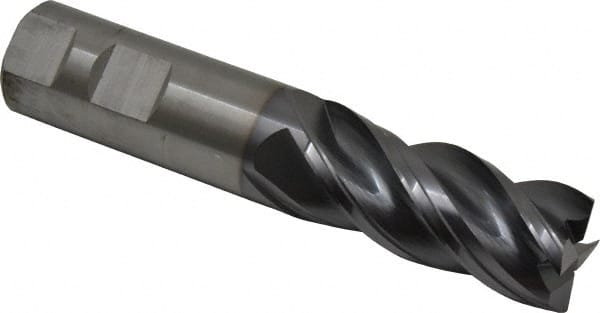 Square End Mill: 1'' Dia, 2-1/4'' LOC, 1'' Shank Dia, 5'' OAL, 4 Flutes, Solid Carbide MPN:4067318