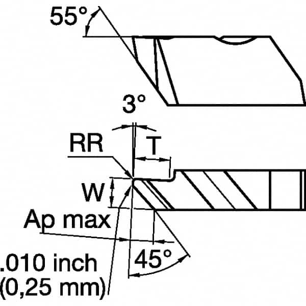 Grooving Insert: NPD3012K KCU25, Solid Carbide MPN:4109885