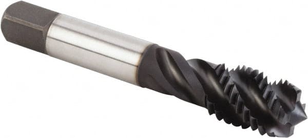 Spiral Flute Tap: 5/8-11 UNC, 4 Flutes, Modified Bottoming, 2BX Class of Fit, Powdered Metal, TiN/CrC/C Coated MPN:4116778
