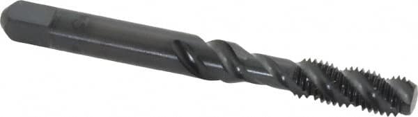 Spiral Flute Tap: 1/4-28, UNF, 3 Flute, Bottoming, 3B Class of Fit, Vanadium High Speed Steel, Oxide Finish MPN:4130621