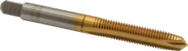 Spiral Point Tap: 1/4-28, UNF, 2 Flutes, Plug, 3B, High Speed Steel, TiN Finish MPN:4130672