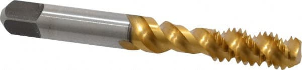 Spiral Flute Tap: 5/16-18, UNC, 3 Flute, Bottoming, 3B Class of Fit, Vanadium High Speed Steel, TiN Finish MPN:4131072