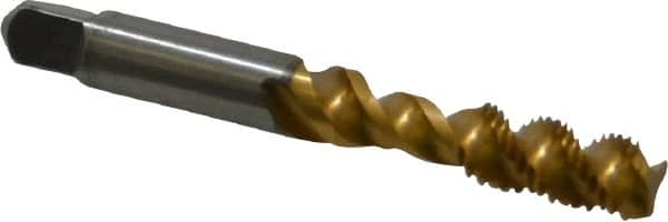 Spiral Flute Tap: 5/16-24, UNF, 3 Flute, Bottoming, 3B Class of Fit, Vanadium High Speed Steel, TiN Finish MPN:4131103