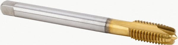 Spiral Point Tap: M12x1.75 Metric, 3 Flutes, Plug Chamfer, 6HX Class of Fit, High-Speed Steel-E-PM, TiN Coated MPN:4154109