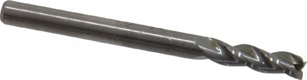 Square End Mill: 1/8'' Dia, 3/8'' LOC, 1/8'' Shank Dia, 1-1/2'' OAL, 3 Flutes, Solid Carbide MPN:5059213