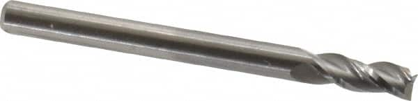 Square End Mill: 1/8'' Dia, 1/4'' LOC, 1/8'' Shank Dia, 1-1/2'' OAL, 3 Flutes, Solid Carbide MPN:5059218