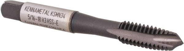 Spiral Point Tap: 5/16-18 UNC, 3 Flutes, Plug Chamfer, 3B Class of Fit, High-Speed Steel-E, TiN,CrC MPN:5416886