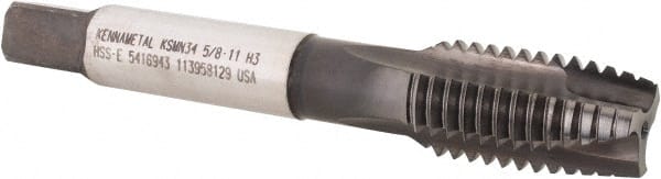 Spiral Point Tap: 5/8-11 UNC, 3 Flutes, Plug Chamfer, 3B Class of Fit, High-Speed Steel-E, TiN,CrC MPN:5416943