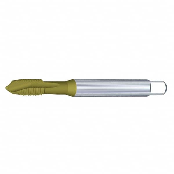 Spiral Point Tap: M2x0.4 Metric, 2 Flutes, Plug Chamfer, 6H Class of Fit, High-Speed Steel-E, TiCN MPN:5417205