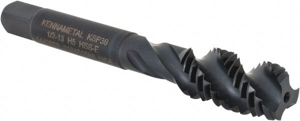 Spiral Flute Tap: 1/2-13, 3 Flutes, Bottoming, 2B Class of Fit, Vanadium High Speed Steel, Oxide Coated MPN:5443852