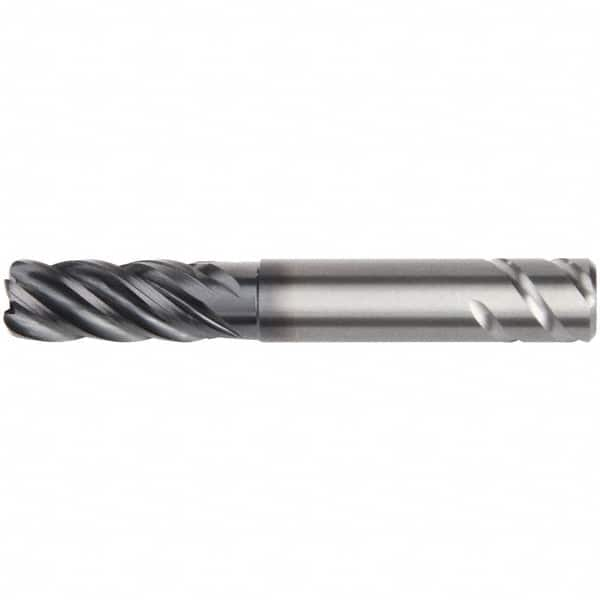 Corner Radius End Mill: 25 mm Dia, 45 mm LOC, 6 mm Radius, 5 Flutes, Solid Carbide MPN:6063445