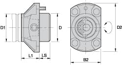 Modular Lathe Adapter/Mount: Neutral Cut, KM32 Modular Connection MPN:1021576