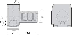 Right Hand Cut, KM40 Modular Connection, Adapter/Mount Lathe Modular Clamping Unit MPN:1144824