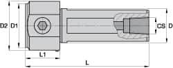 Modular Lathe Shank: Neutral, KM3225, Round Shank MPN:2656549