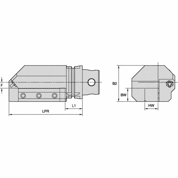 Modular Lathe Shank: Left Hand Cut, KM4X63, Square Shank MPN:5638010