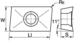 Milling Insert: APFX1604PD8R, K110M, Solid Carbide MPN:1191401