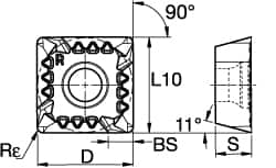 Milling Insert: SPET10T3PPSRGB2, KC725M, Solid Carbide MPN:2390277