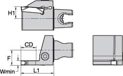 Modular Grooving Head: Right Hand, Cutting Head, System Size KM25, Uses A4..05.. Inserts MPN:2399468