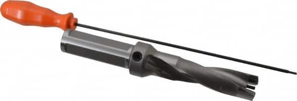 Replaceable-Tip Drill: 25.4 to 25.9 mm Dia, 78 mm Max Depth, 25.4 mm Weldon Flat Shank MPN:1505122